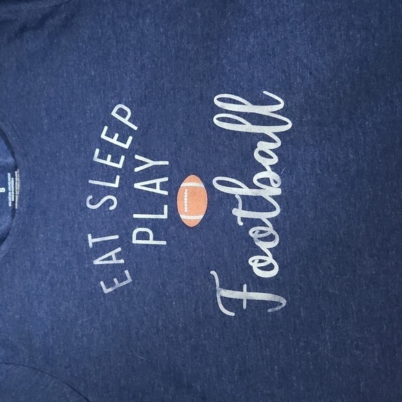 FOOTBALL Season Eat Sleep Play Football Top Size Small - Picture 2 of 3